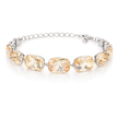 Cushion-cut crystal adjustable bracelet — variable colour - Citrine
