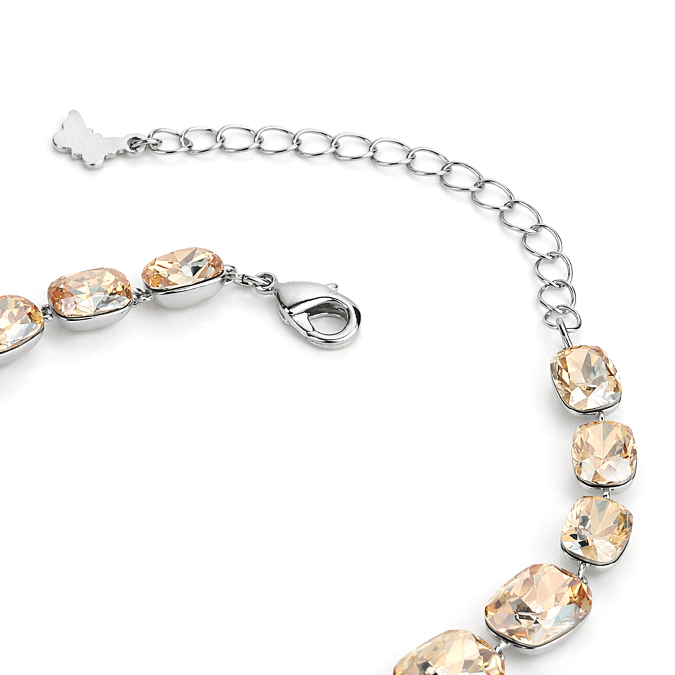 Cushion-cut crystal adjustable bracelet — variable colour - Citrine