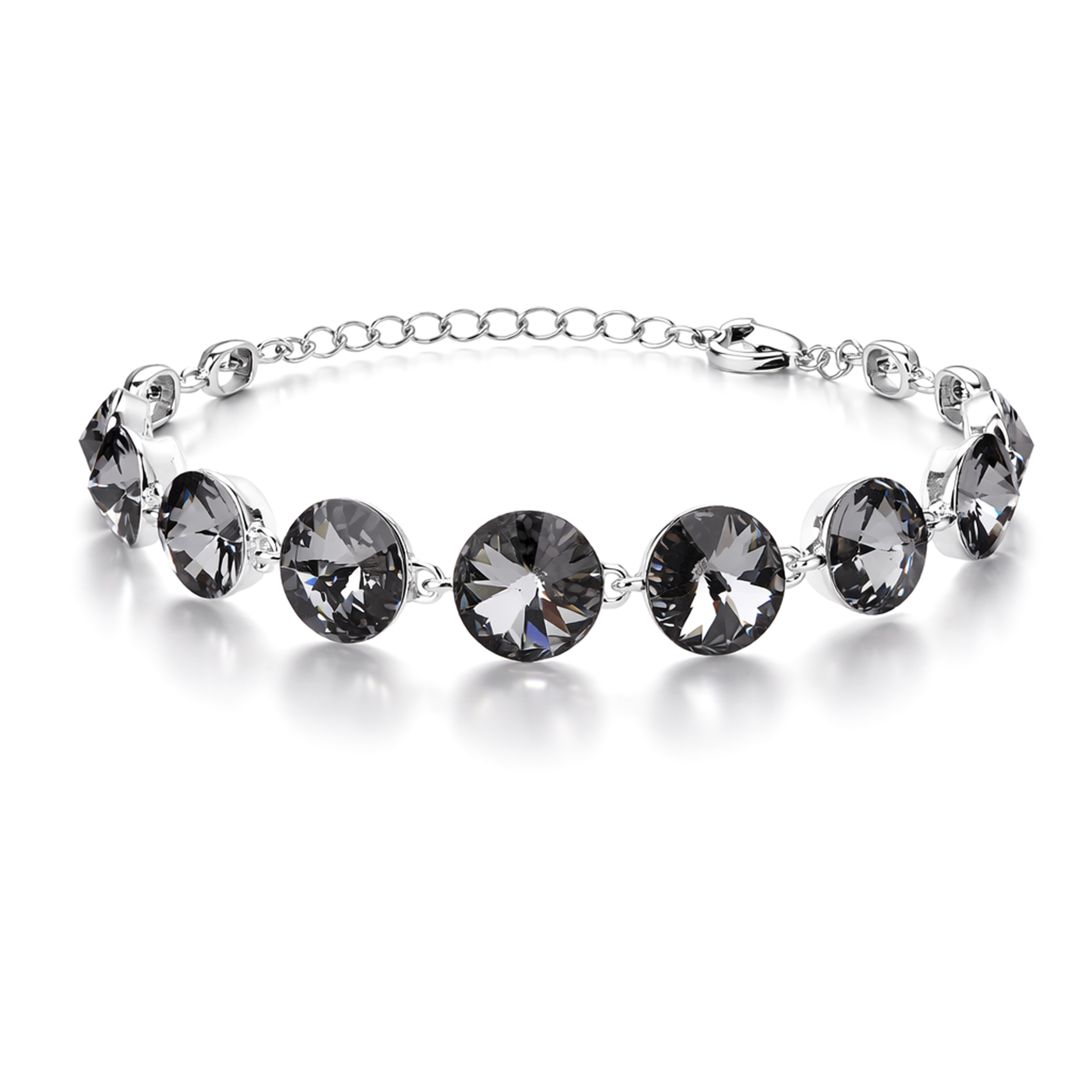 Rivoli crystal adjustable bracelet — variable colour - Gunmetal