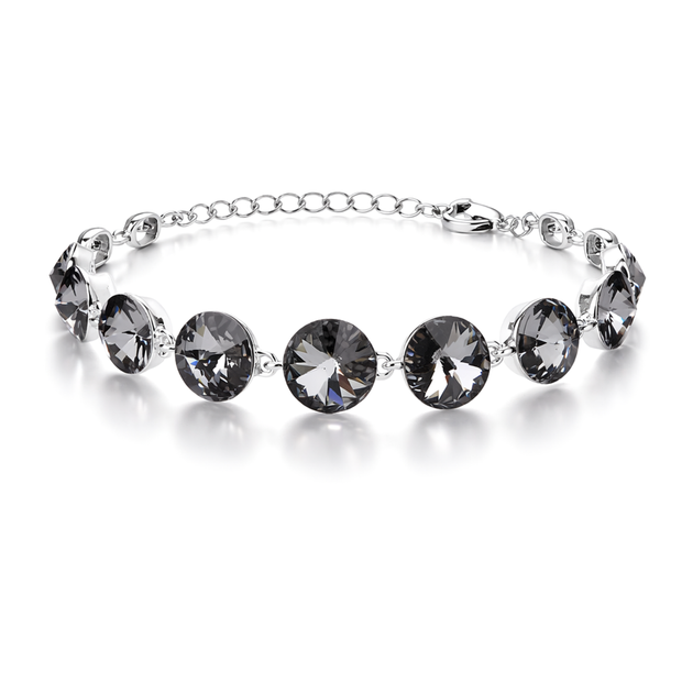 Rivoli crystal adjustable bracelet — variable colour - Gunmetal