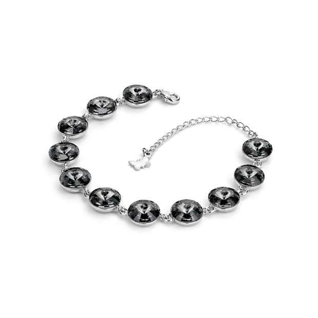 Rivoli crystal adjustable bracelet — variable colour - Gunmetal