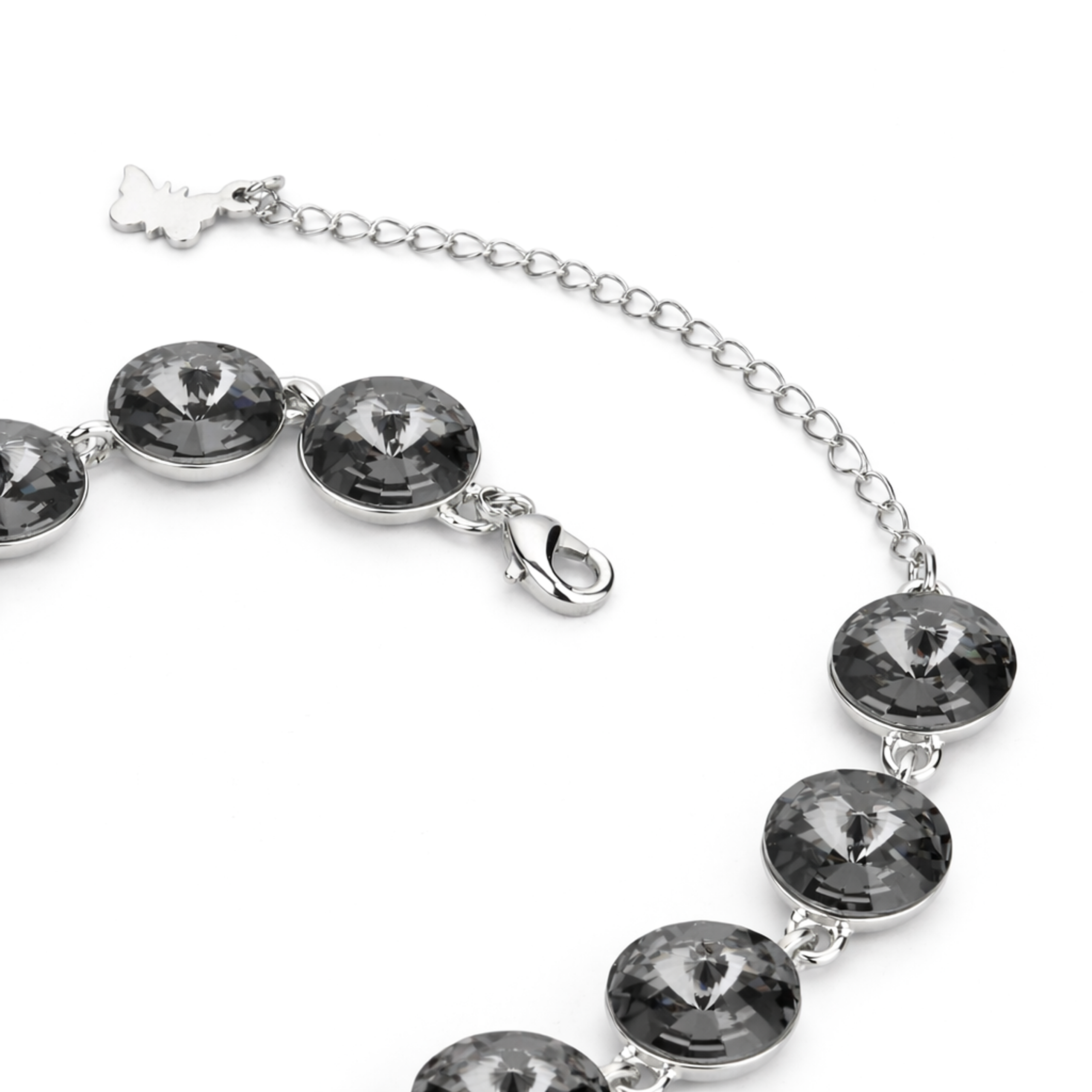 Rivoli crystal adjustable bracelet — variable colour - Gunmetal