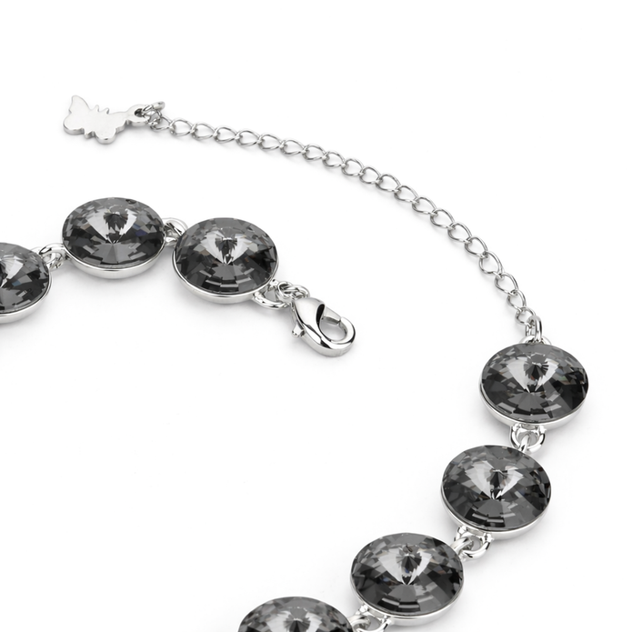 Rivoli crystal adjustable bracelet — variable colour - Gunmetal