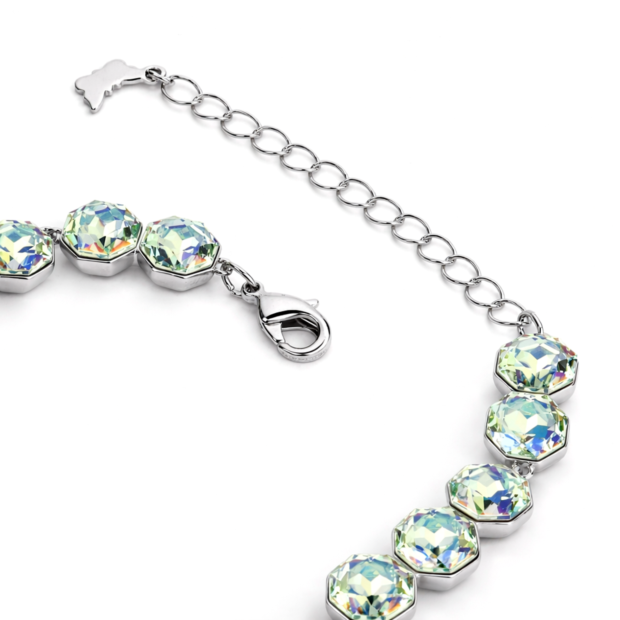 Octagonal crystal adjustable bracelet — variable colour - Aurora