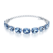 Cushion-cut crystal adjustable bracelet — variable colour - Sky Blue