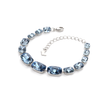 Cushion-cut crystal adjustable bracelet — variable colour - Sky Blue