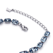 Cushion-cut crystal adjustable bracelet — variable colour - Sky Blue