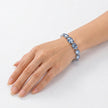 Cushion-cut crystal adjustable bracelet — variable colour - Sky Blue