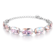 Cushion-cut crystal adjustable bracelet — variable colour - Aurora