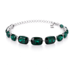 Cushion-cut crystal adjustable bracelet — variable colour - Emerald Green