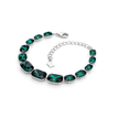 Cushion-cut crystal adjustable bracelet — variable colour - Emerald Green