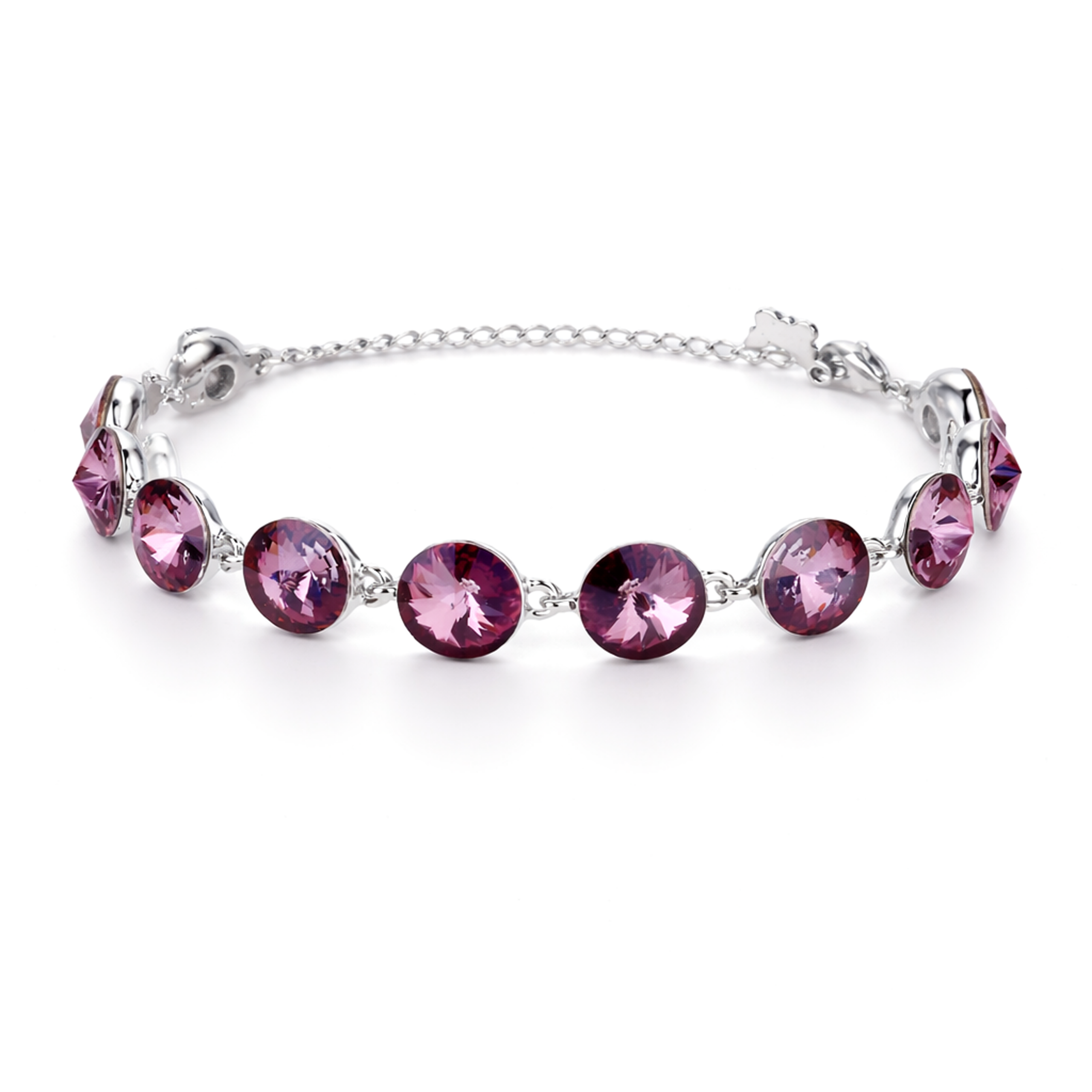 Rivoli crystal adjustable bracelet — variable colour - Amethyst