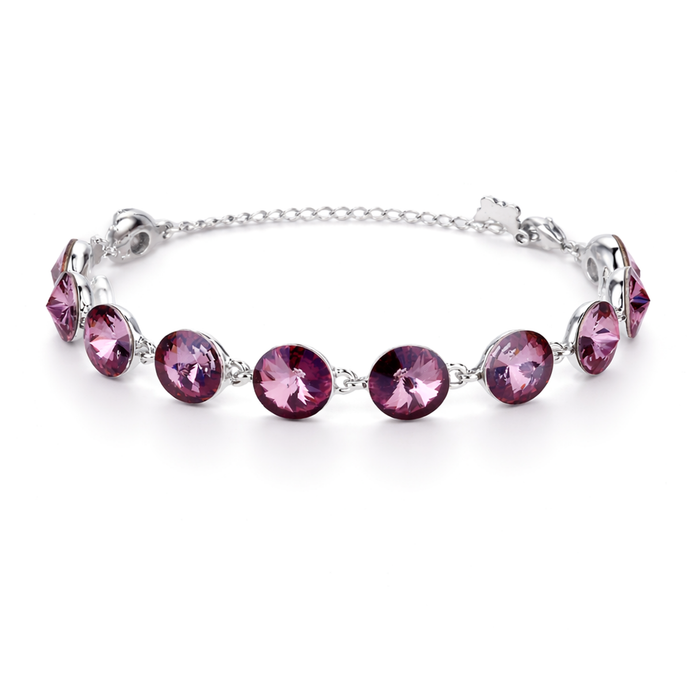 Rivoli crystal adjustable bracelet — variable colour - Amethyst
