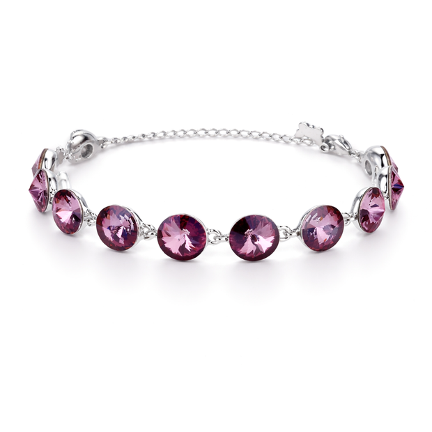 Rivoli crystal adjustable bracelet — variable colour - Amethyst