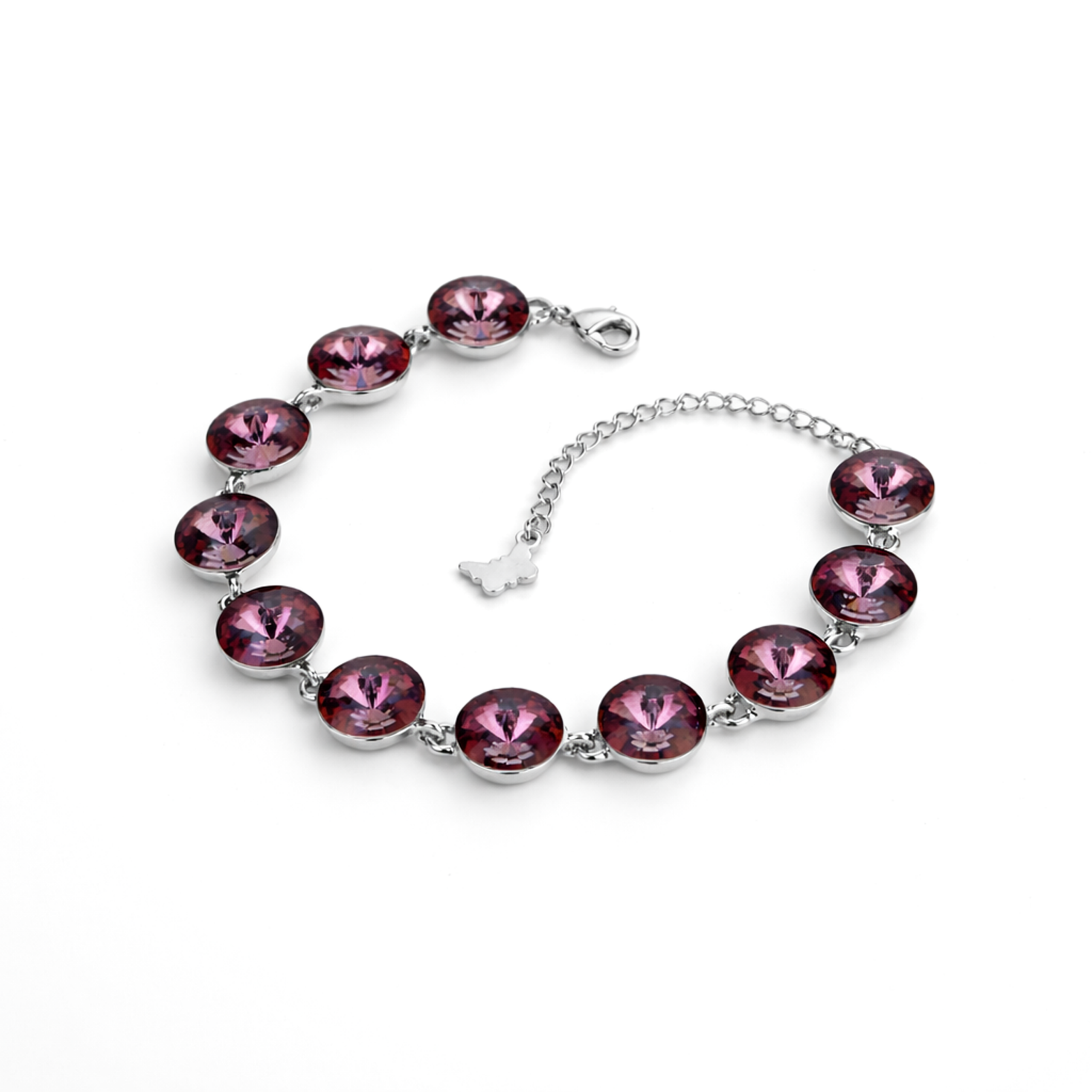 Rivoli crystal adjustable bracelet — variable colour - Amethyst