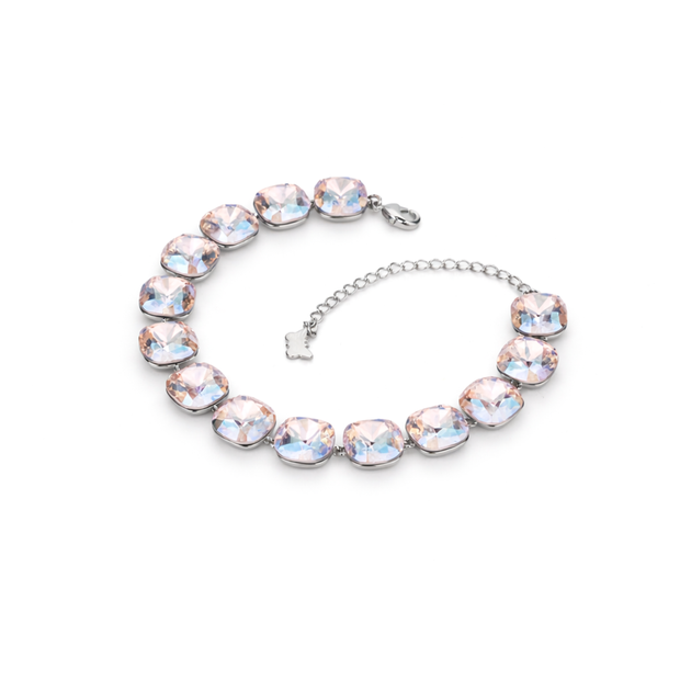 Cushion-cut crystal adjustable bracelet — variable colour - Aurora