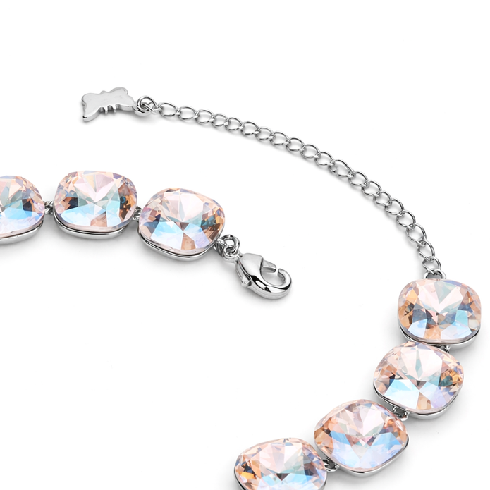 Cushion-cut crystal adjustable bracelet — variable colour - Aurora