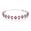 Pear-cut crystal adjustable bracelet — variable colour - Rose pink