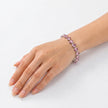Pear-cut crystal adjustable bracelet — variable colour - Rose pink
