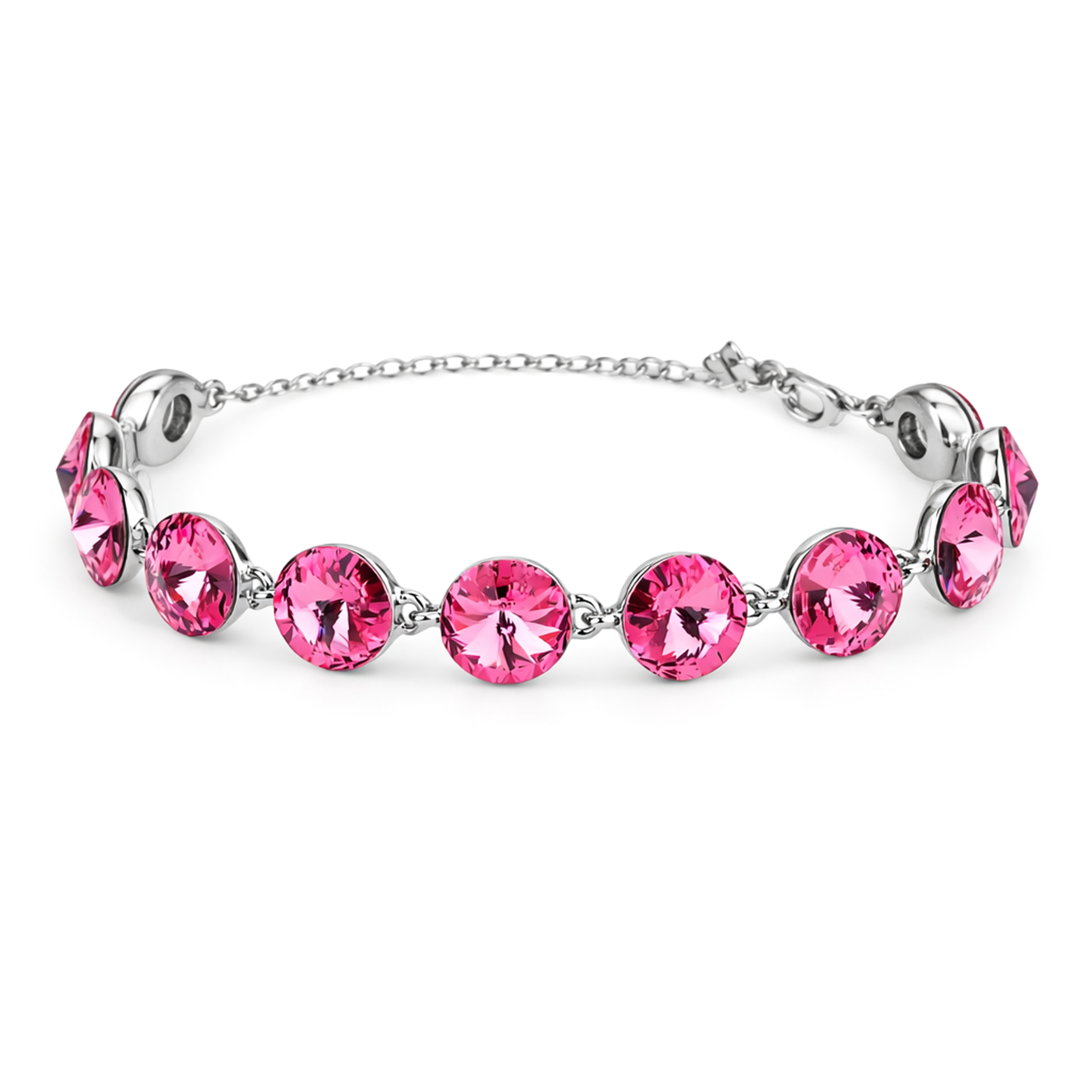Rivoli crystal adjustable bracelet — variable colour - Fuchsia