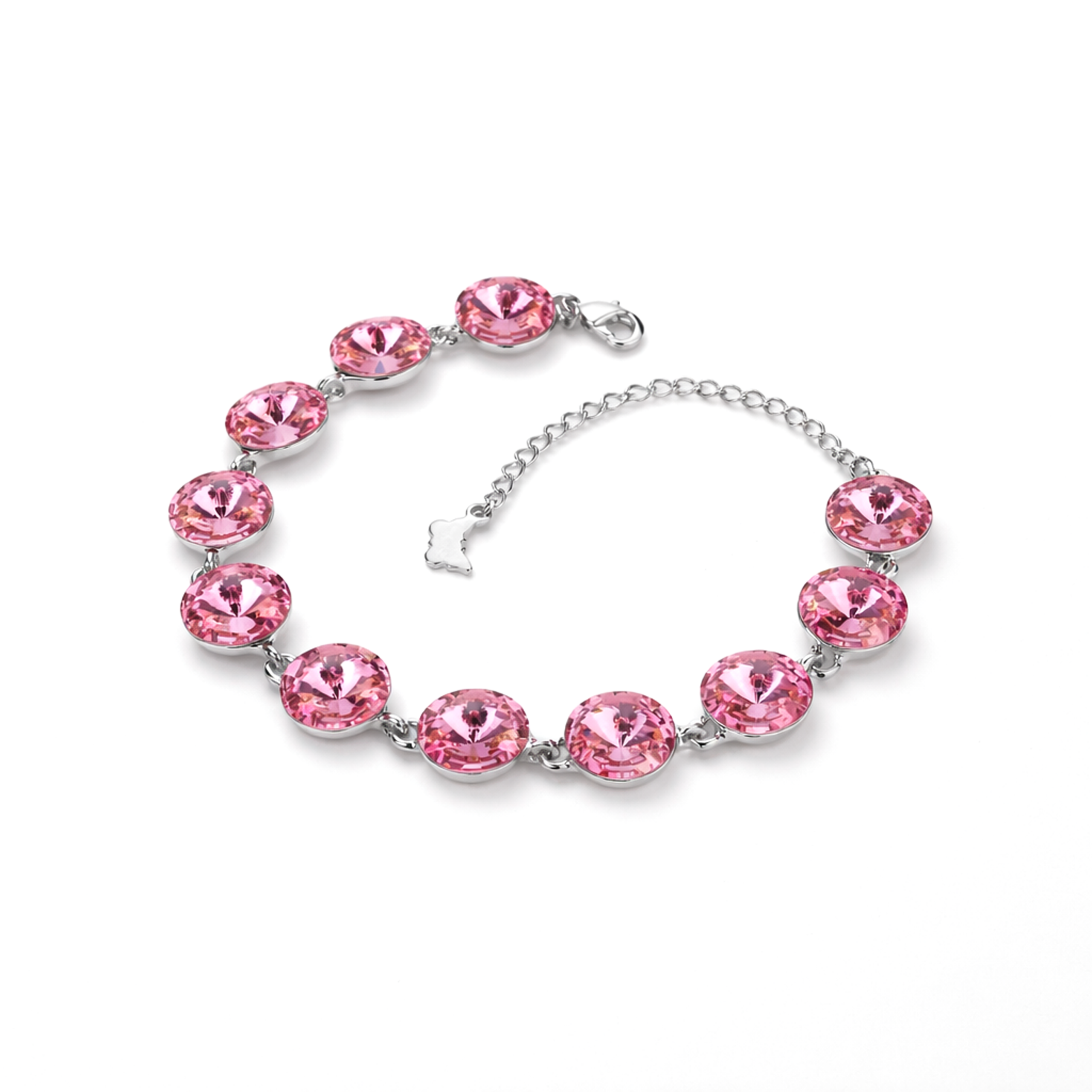 Rivoli crystal adjustable bracelet — variable colour - Fuchsia