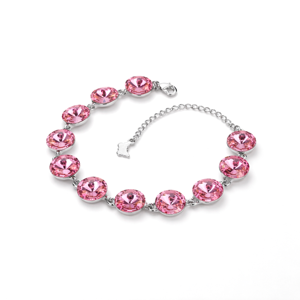 Rivoli crystal adjustable bracelet — variable colour - Fuchsia