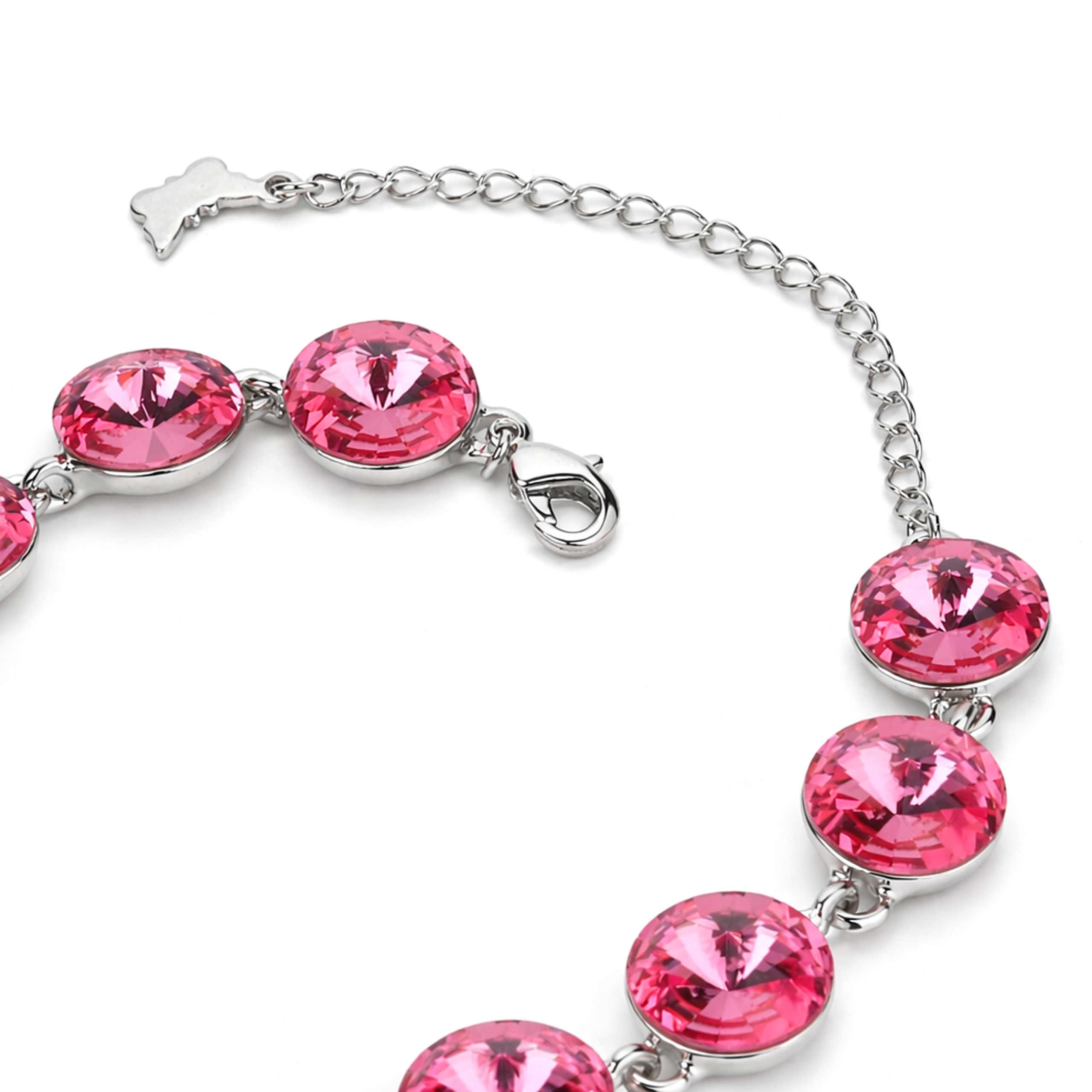 Rivoli crystal adjustable bracelet — variable colour - Fuchsia