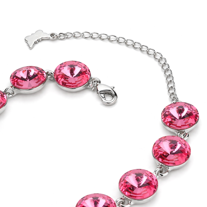 Rivoli crystal adjustable bracelet — variable colour - Fuchsia