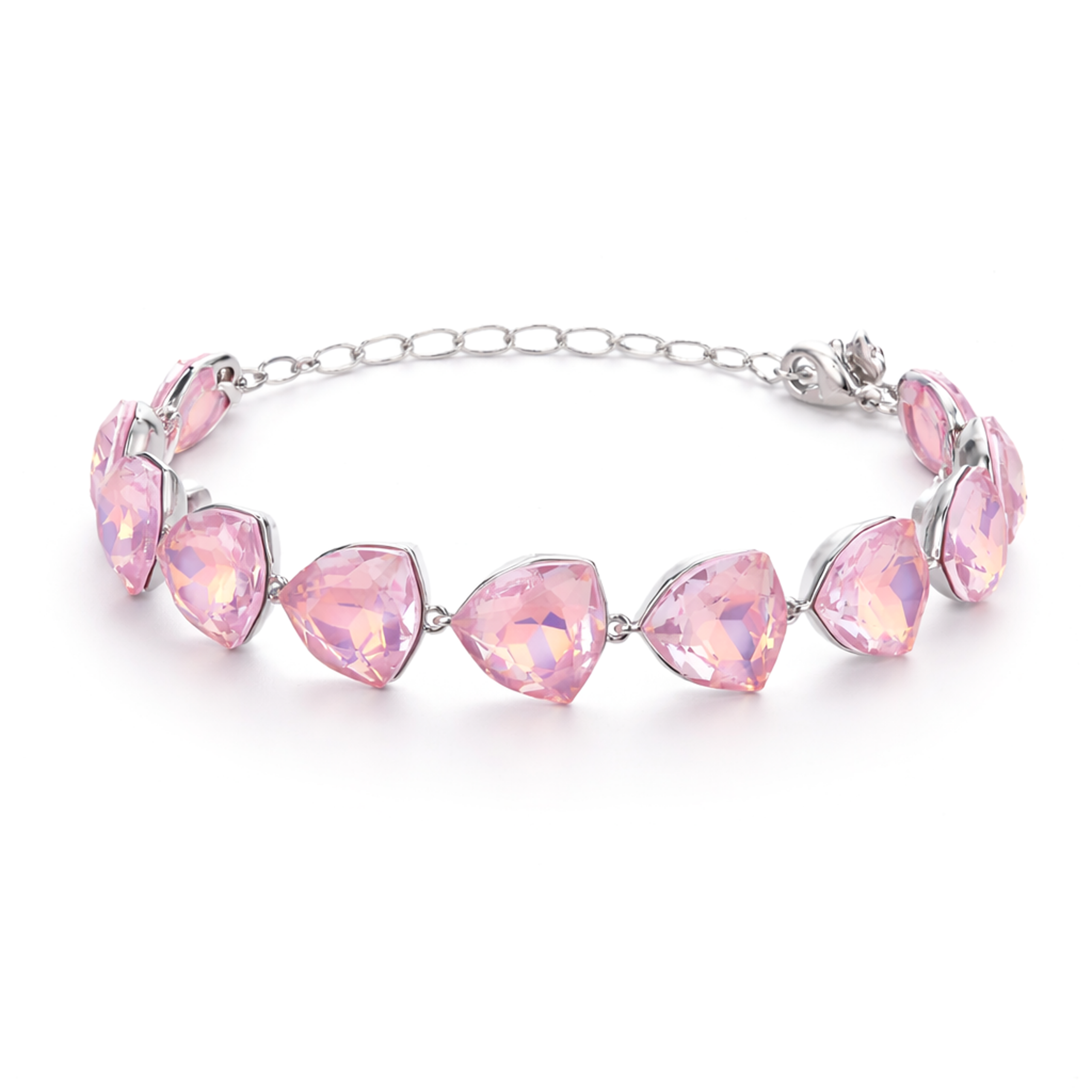 Crystal crystal adjustable bracelet — variable colour - Blush pink