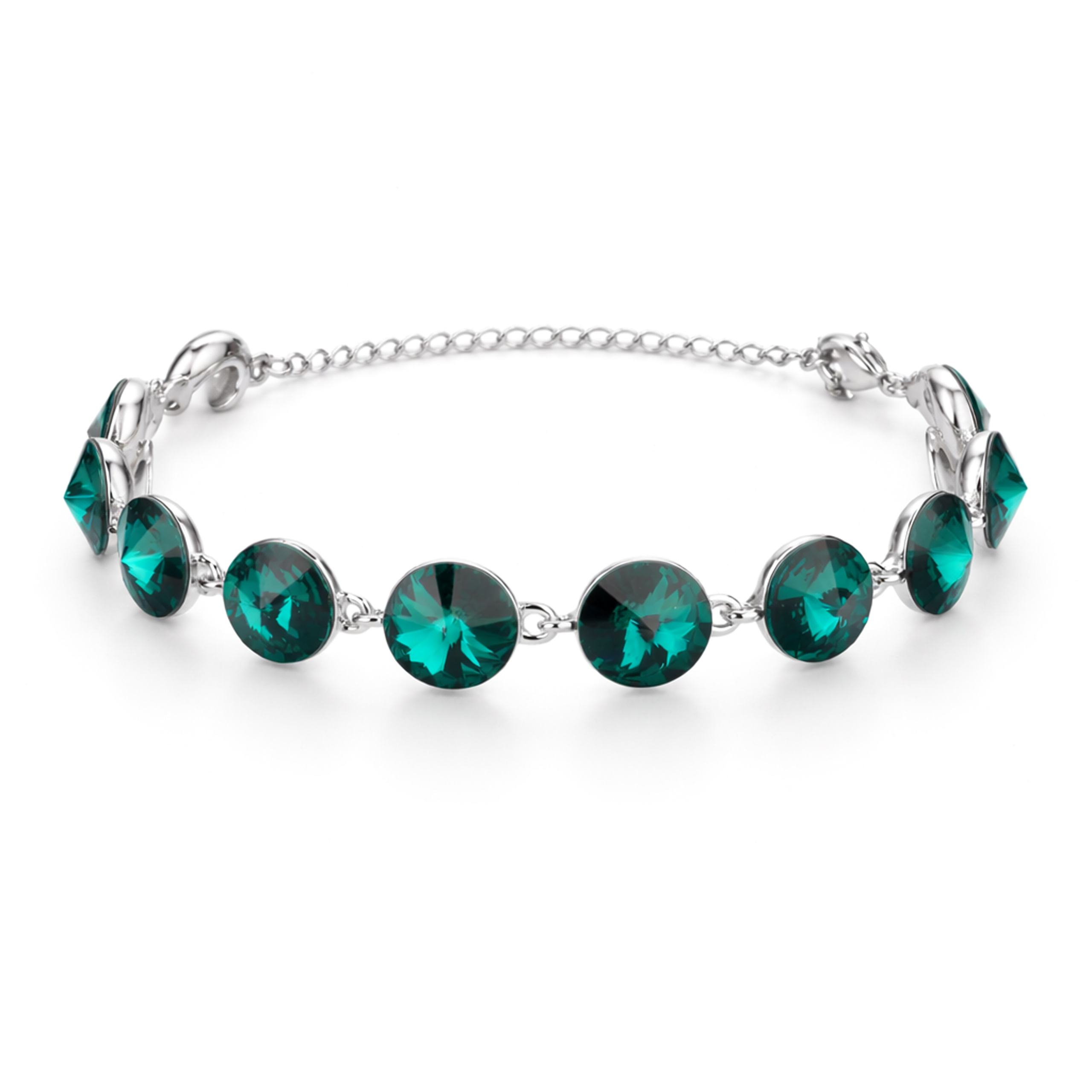 Rivoli crystal adjustable bracelet — variable colour - Emerald Green