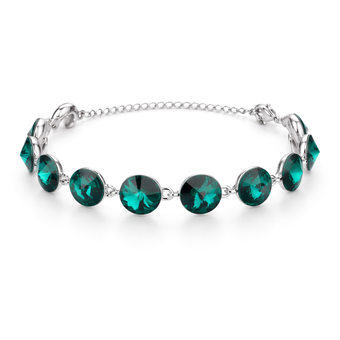 Rivoli crystal adjustable bracelet — variable colour - Emerald Green