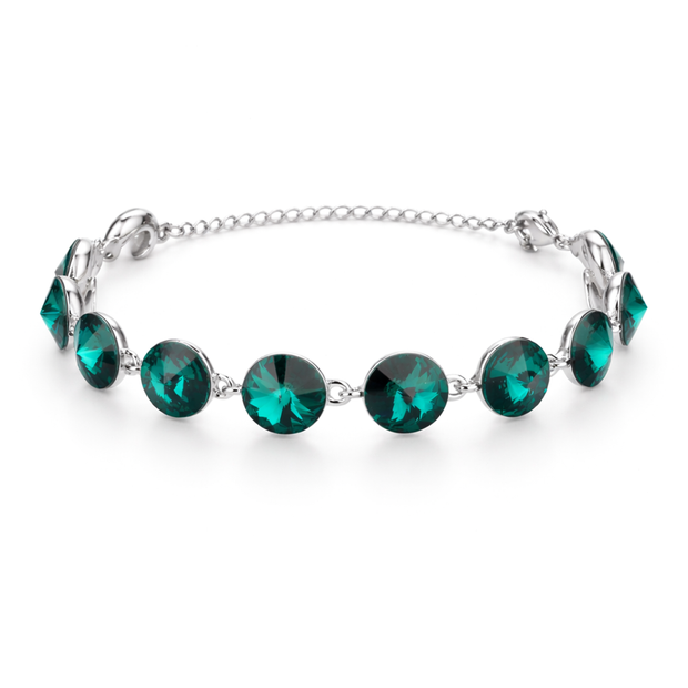 Rivoli crystal adjustable bracelet — variable colour - Emerald Green