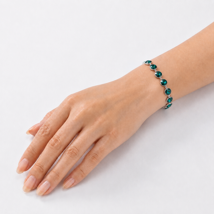 Rivoli crystal adjustable bracelet — variable colour - Emerald Green