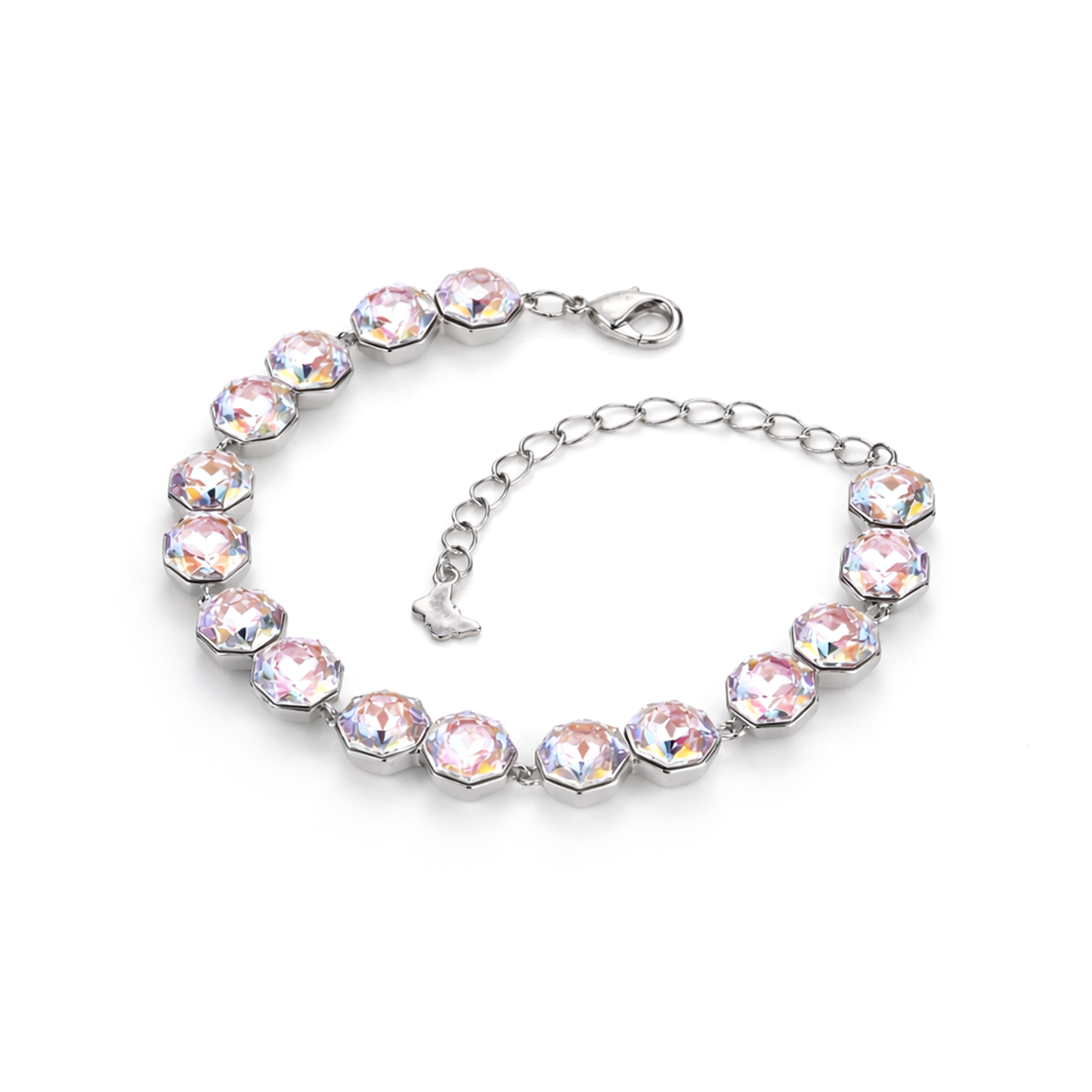 Octagonal crystal adjustable bracelet — variable colour - Aurora