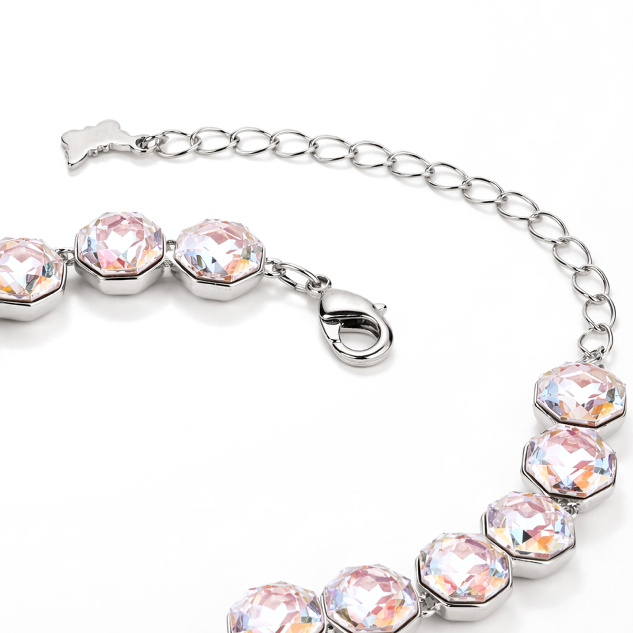 Octagonal crystal adjustable bracelet — variable colour - Aurora