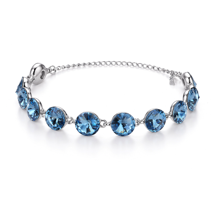 Rivoli crystal adjustable bracelet — variable colour - Aqua Blue