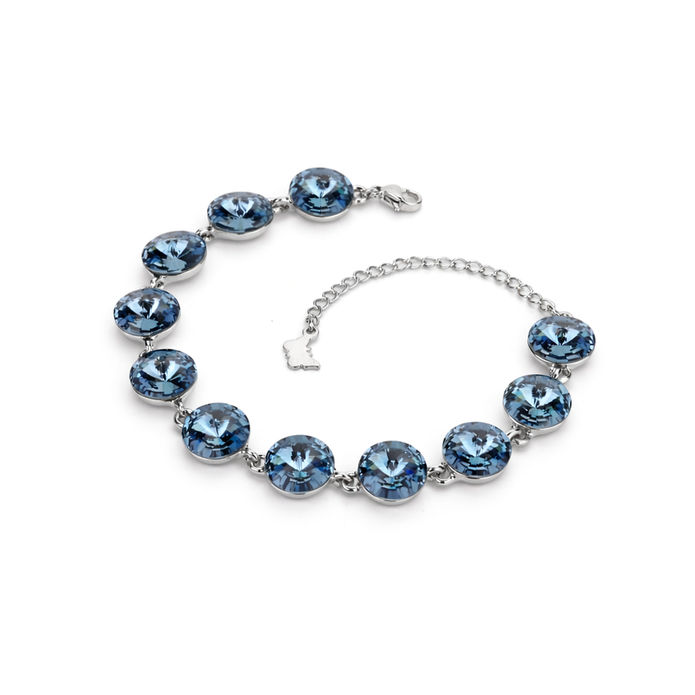Rivoli crystal adjustable bracelet — variable colour - Aqua Blue