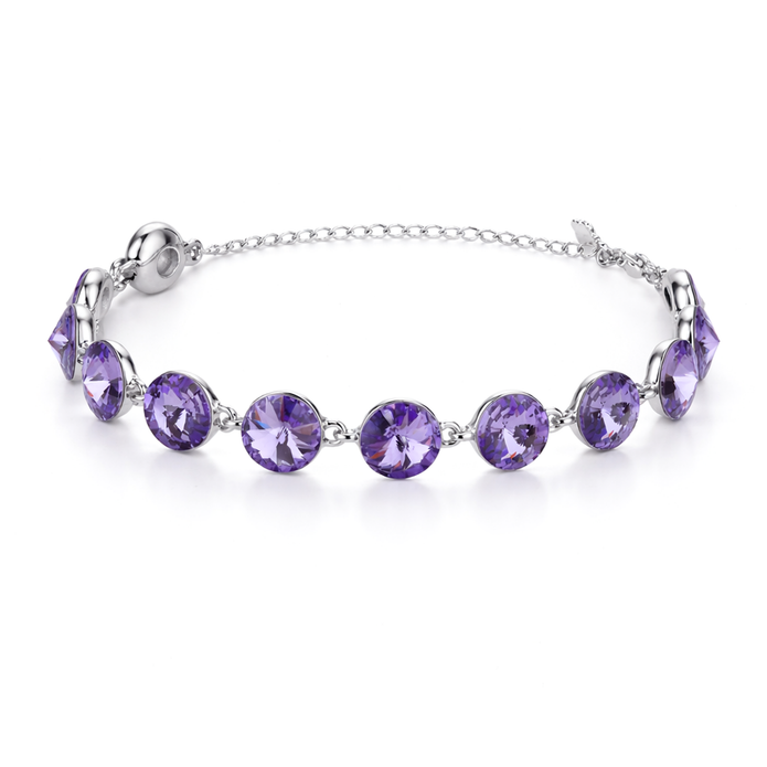 Rivoli crystal adjustable bracelet — variable colour - Amethyst