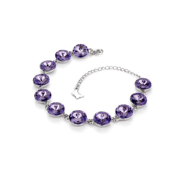 Rivoli crystal adjustable bracelet — variable colour - Amethyst