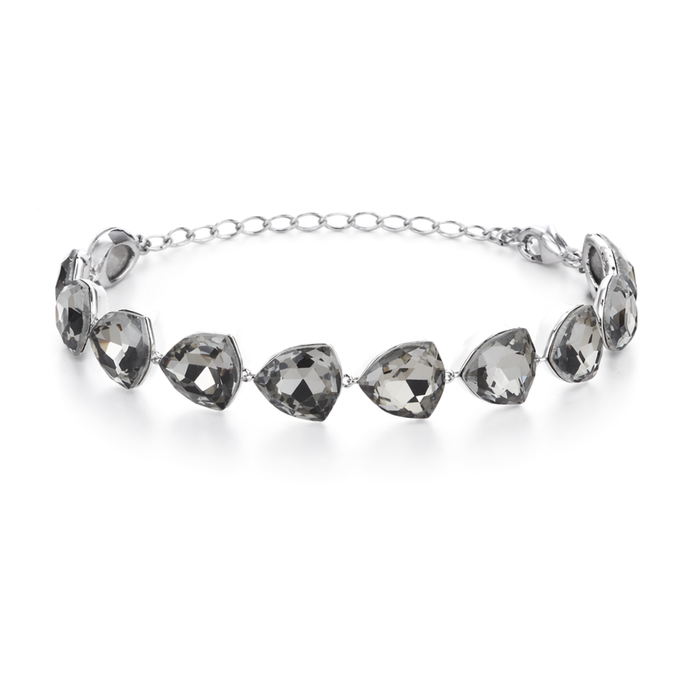 Crystal crystal adjustable bracelet — variable colour - Gunmetal