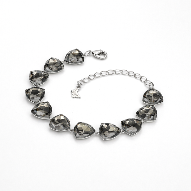 Crystal crystal adjustable bracelet — variable colour - Gunmetal