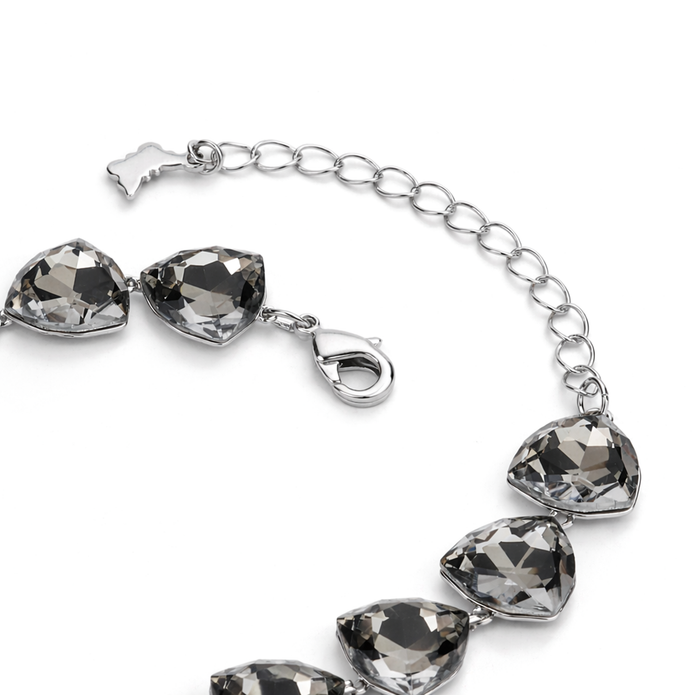Crystal crystal adjustable bracelet — variable colour - Gunmetal