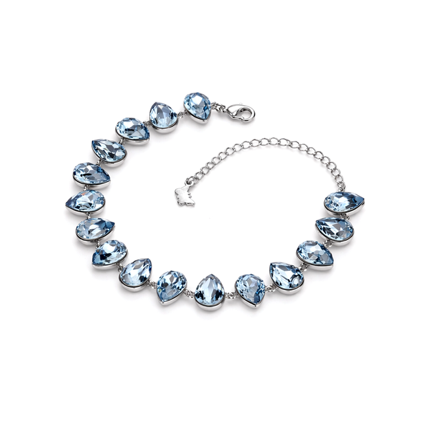 Pear-cut crystal adjustable bracelet — variable colour - Sky Blue
