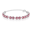 Octagonal crystal adjustable bracelet — variable colour - Rose pink