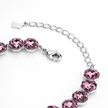 Octagonal crystal adjustable bracelet — variable colour - Rose pink