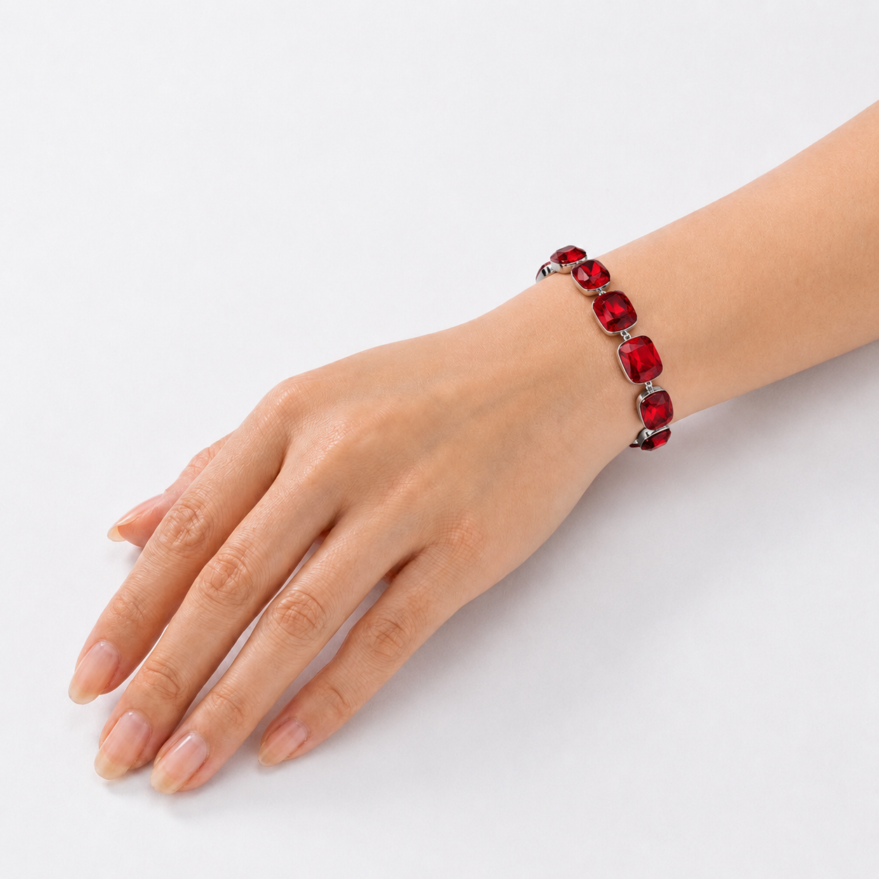 Crystal crystal adjustable bracelet — variable colour - Silver