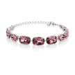 Cushion-cut crystal adjustable bracelet — variable colour - Mauve