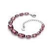 Cushion-cut crystal adjustable bracelet — variable colour - Mauve