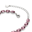 Cushion-cut crystal adjustable bracelet — variable colour - Mauve