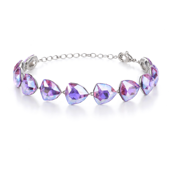Crystal crystal adjustable bracelet — variable colour - Violet